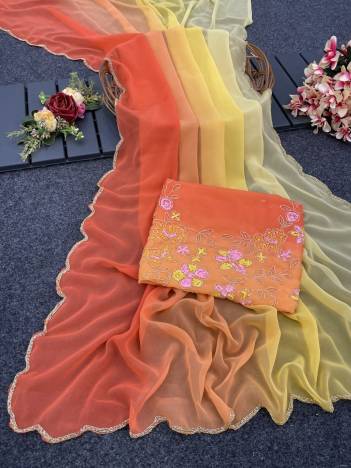 BT 3129 BY SAGAR IMPEX DESIGNER BOLLYWOOD GEORGETTE SAREE WHOLESALER IN INDIA